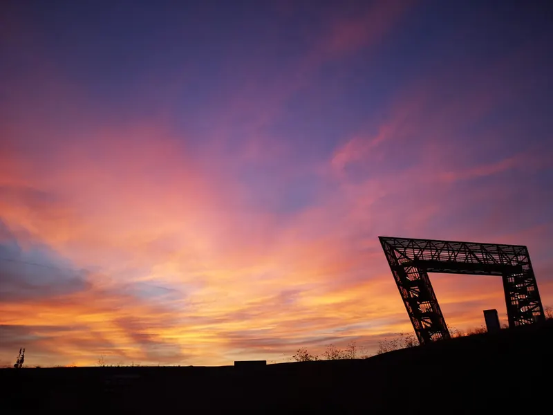 Abendhimmel über dem Saarpolygon, ein paar Minuten vom Studio